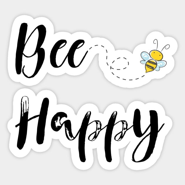 Cute BEE HAPPY Honeybee Gifts Sticker by gillys